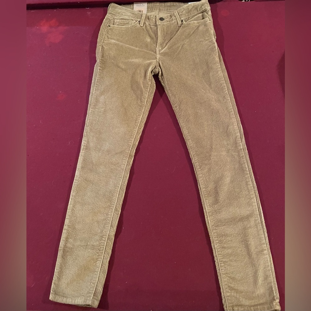 Jeans Corduroy Levi’s 711 Skinny Mid Rise Tan 31 x 30 NWT